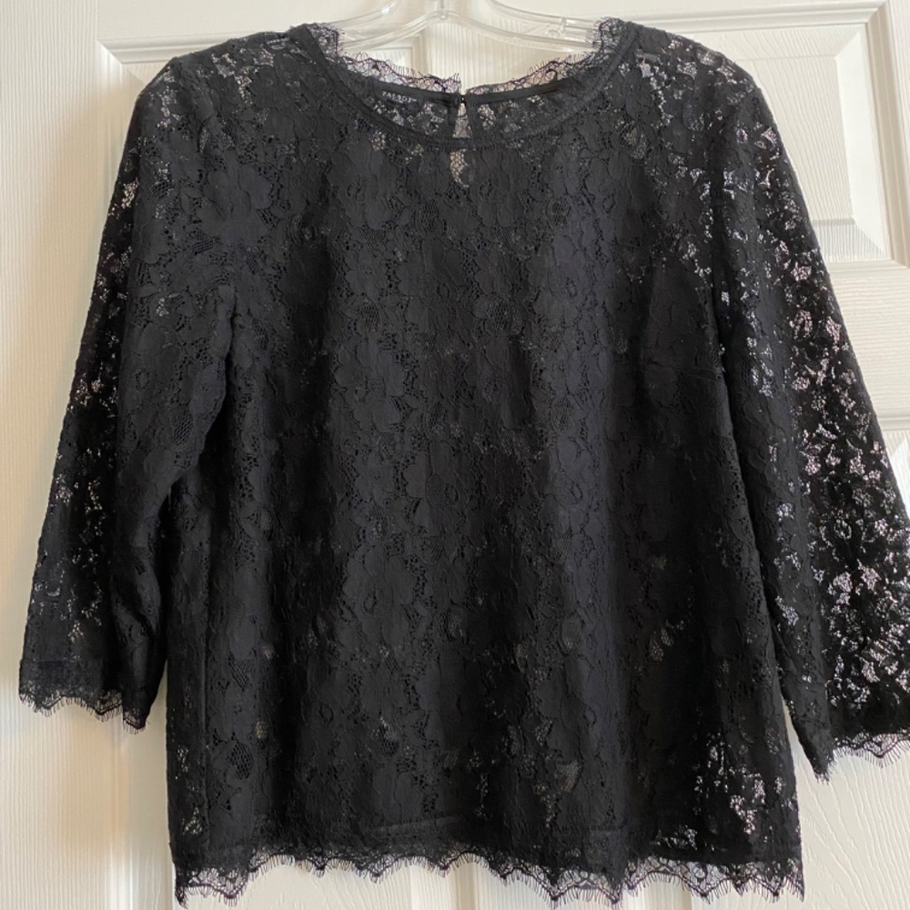 Talbots black lace top
